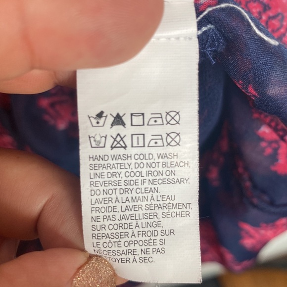 Lucky Brand Women's Blue & Pink Print Button-Down Sleeveless Maxi Dress sz Small - Picture 10 of 13